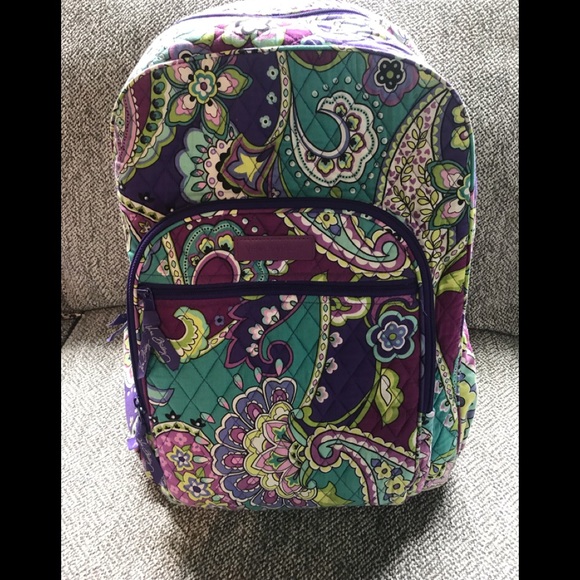 Vera Bradley Handbags - Vera Bradley Iconic Campus Backpack—Purple Paisley